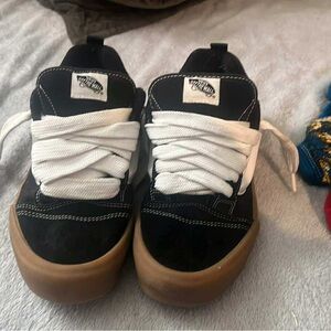 Vans Black and White Sneakers with Gum Sole